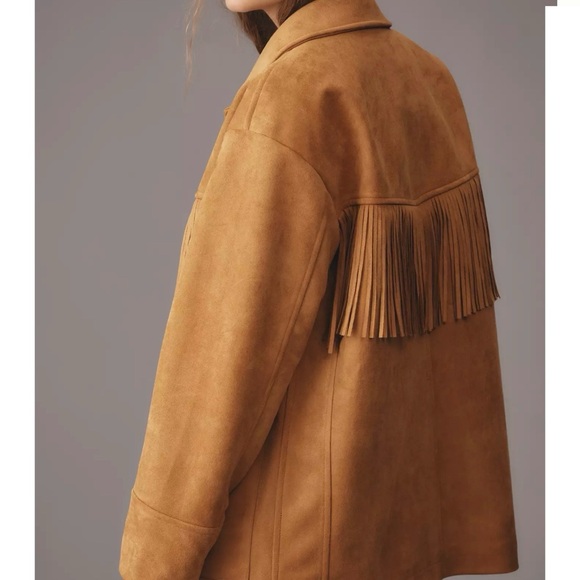 Pilcro Faux Suede Fringe Jacket size 2X - Picture 4 of 8